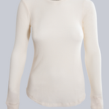 Women Waffle Thermal Crewneck