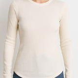 Women Waffle Thermal Crewneck